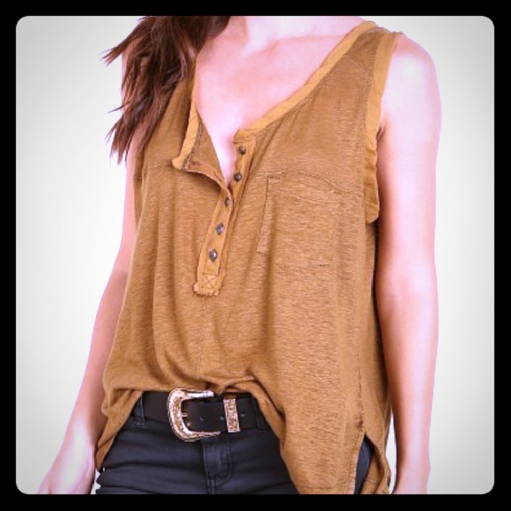 Free People Traveler Sleeveless Henley S